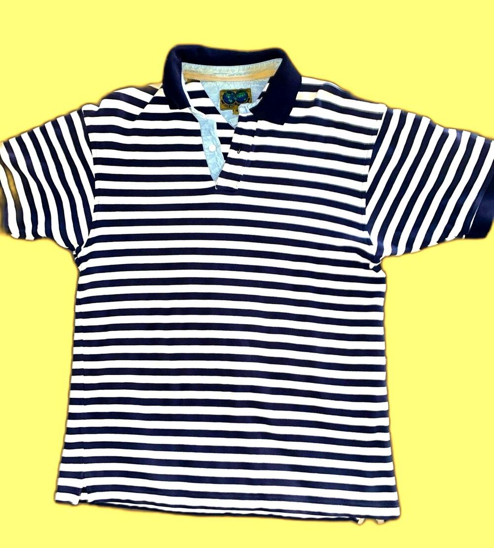 Native Habitat Planet Earth Vintage Striped Polo Shirt - Medium